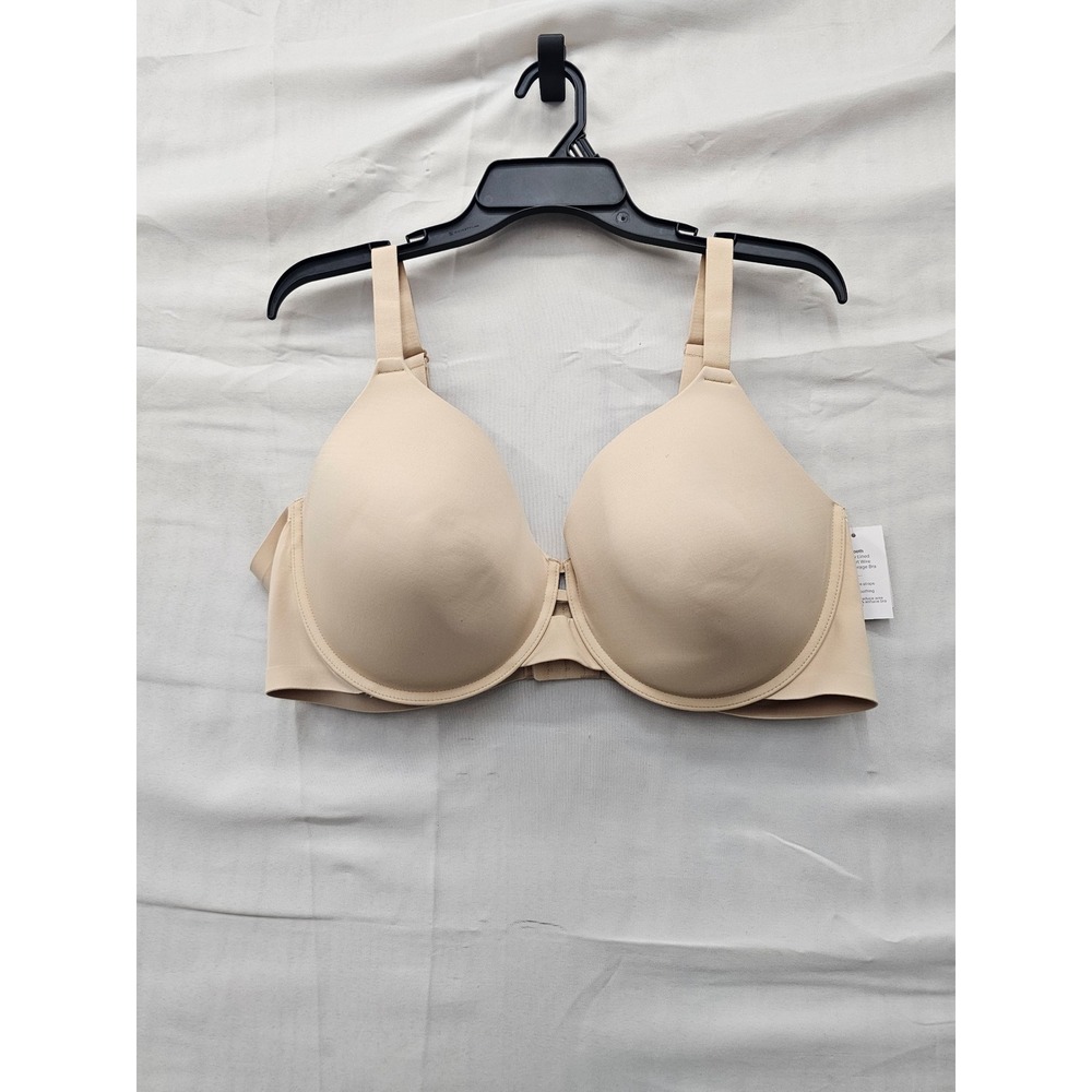 Auden Womens Lightly Lined Full Coverage Bra Beige Nylon Blend Casual Size 44D